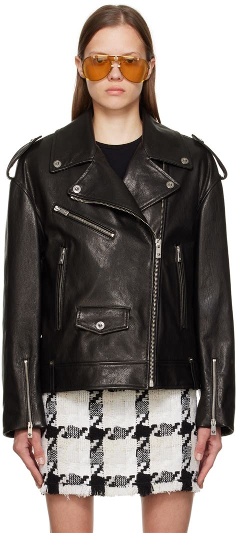 versace zomerjas dames|versace black leather jacket.